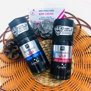[Chai lớn 50ml] Lăn khử mùi nam Romano VIP (Hương Vision, Passion)