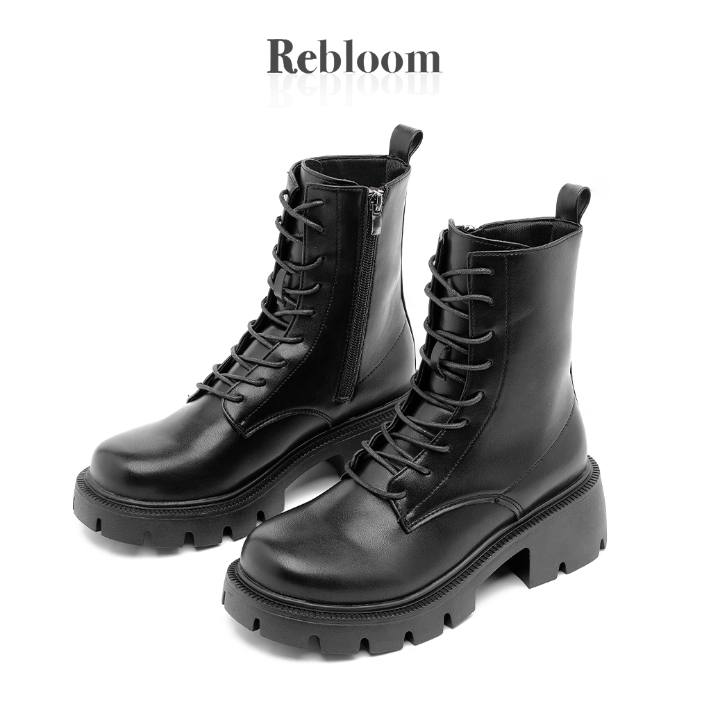 Giày boot cổ cao - đế cao 5cm, khoá kéo ngang dễ mang, tôn dáng dành cho nữ