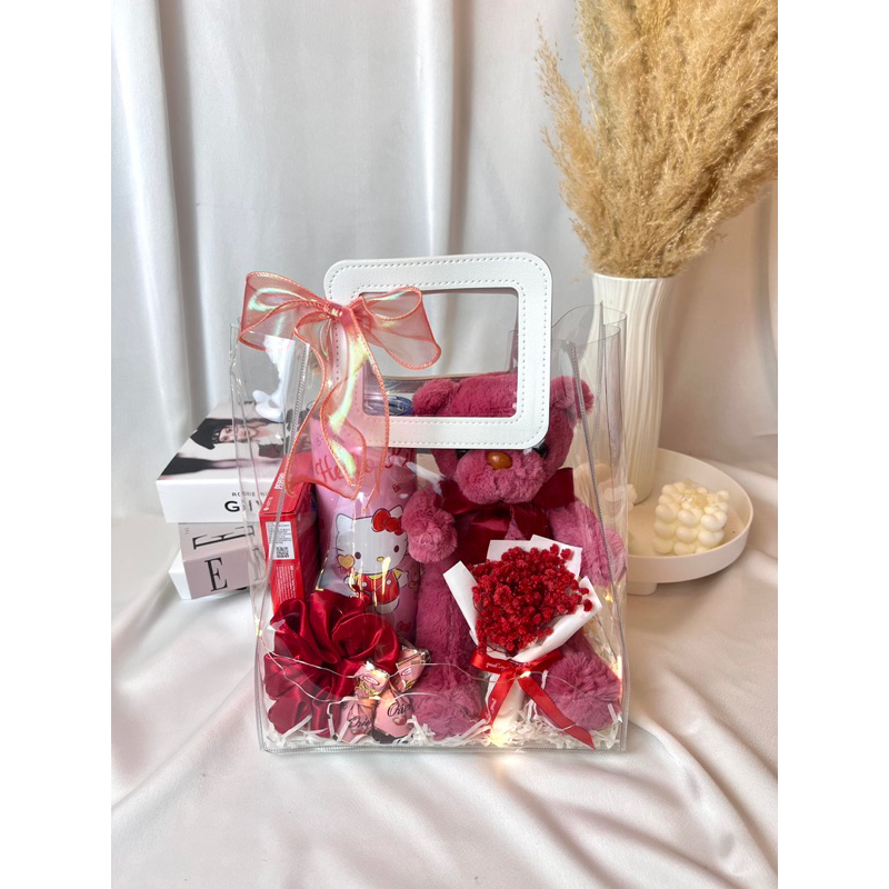 Set túi quà Teddy Gift Bag Blingblingbox set túi quà tặng người yêu trong suốt dễ thương, ngọt ngào và ý nghĩa ngày lễ