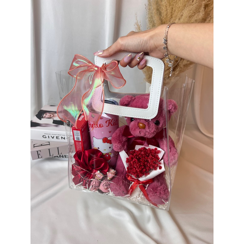 Set túi quà Teddy Gift Bag Blingblingbox set túi quà tặng người yêu trong suốt dễ thương, ngọt ngào và ý nghĩa ngày lễ