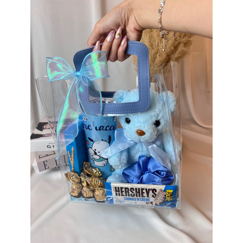 Set túi quà Teddy Gift Bag Blingblingbox set túi quà tặng người yêu trong suốt dễ thương, ngọt ngào và ý nghĩa ngày lễ