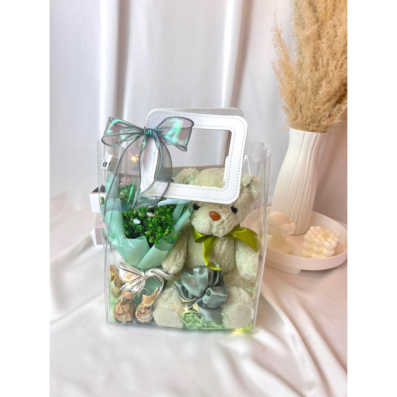 Set túi quà Teddy Gift Bag Blingblingbox set túi quà tặng người yêu trong suốt dễ thương, ngọt ngào và ý nghĩa ngày lễ
