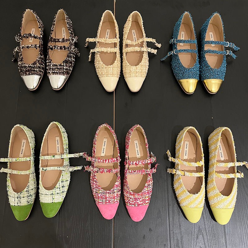 Giày maryJane sandal đế thấp 1 cm quai ngang màu sắc cá tính BO SHOP