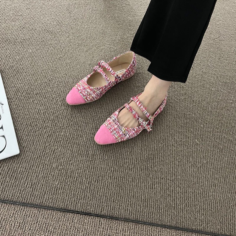 Giày maryJane sandal đế thấp 1 cm quai ngang màu sắc cá tính BO SHOP