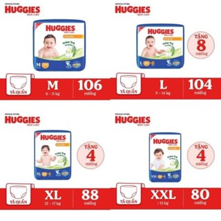 Bỉm Quần Huggies M106/L104/XL88/XXL80 Mẫu Mới Tràm Trà