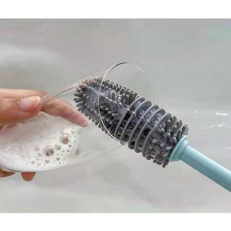 Cọ Rửa Ly , Bình Nước , Bình Sữa Silicon Cán Dài