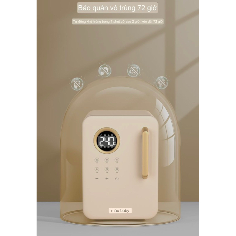 PHIÊN BẢN MỚI Máy Tiệt Trùng Sấy Khô UV BABYCOLOR 22L 38 Đèn Led - Cáo Đeo Nơ