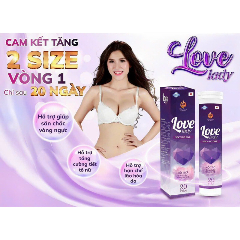 Viên Sủi Nở Ngực Love Lady Hỗ Trợ Săn Chắc Tăng Size Vòng 1 20 viên