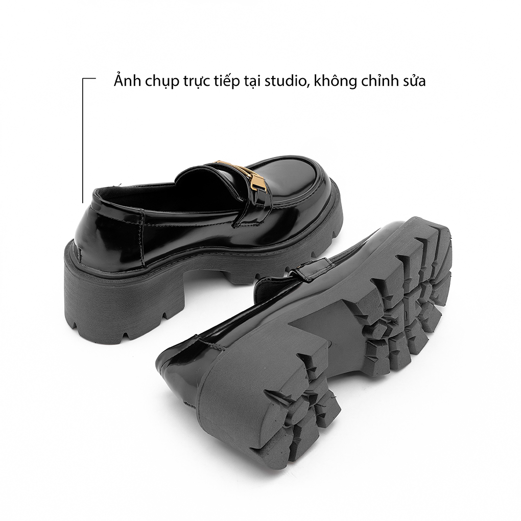 LOAFER đế răng cưa cao 6cm - khuy ngang da siêu siêu đẹp dành cho nữ