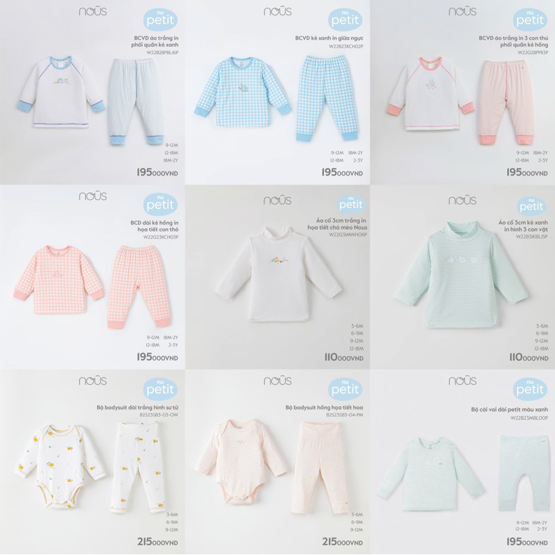 Bộ Quần Áo Dài Tay Nous Mềm Mại Cho Bé Trai Bé Gái Phối Nhiều Màu Sắc