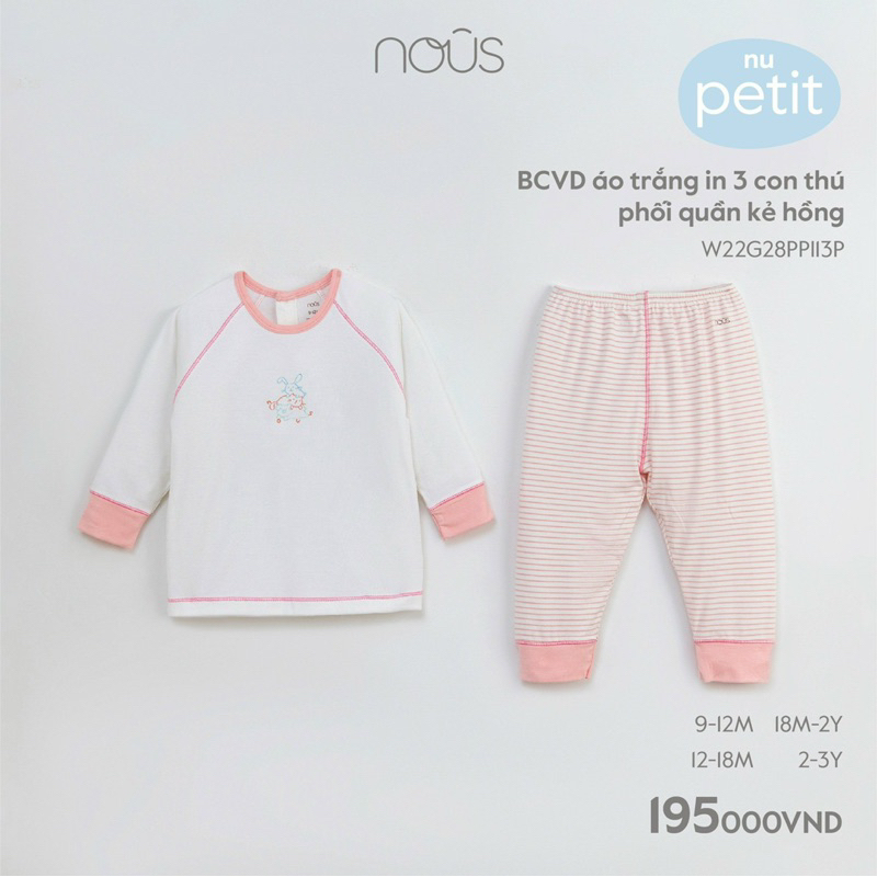 Bộ Quần Áo Dài Tay Nous Mềm Mại Cho Bé Trai Bé Gái Phối Nhiều Màu Sắc