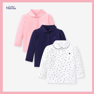 Áo polo dài tay bé gái Moonkids Áo có cổ bé gái Hãng Little maven JDK28: