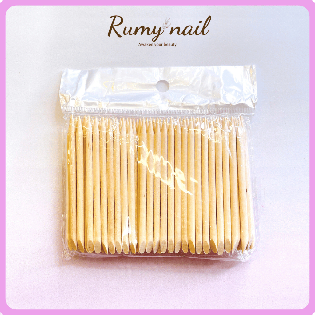 Que gỗ làm nail, túi 100 que gỗ đẩy da, tháo móng úp, dùng trong nailbox