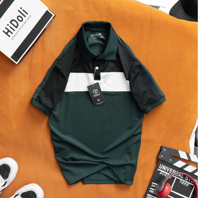 Áo polo phối ba màu  lịch lãm