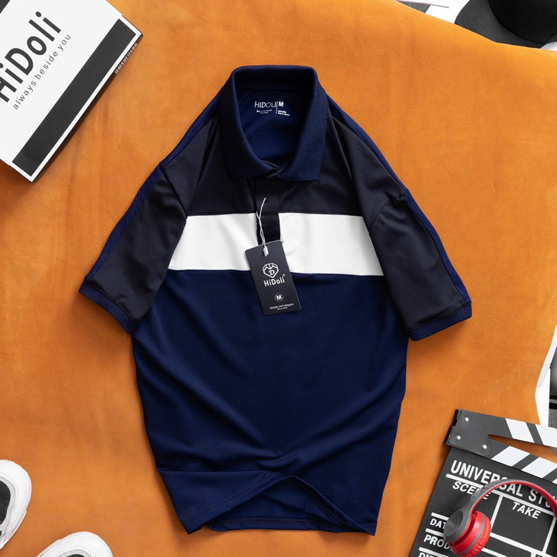 Áo polo phối ba màu  lịch lãm
