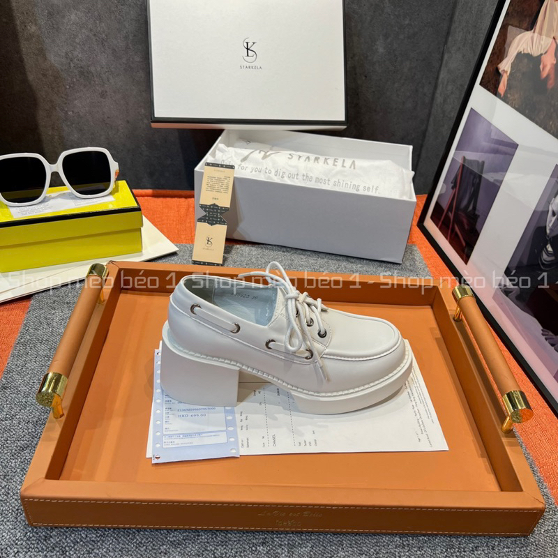 Giày cao gót stakela mũi tròn đan dây gót trụ fullbox hàng quảng châu cao cấp