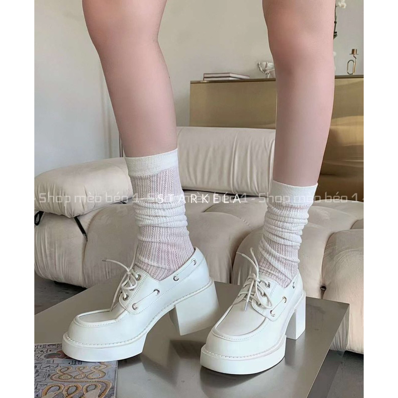 Giày cao gót stakela mũi tròn đan dây gót trụ fullbox hàng quảng châu cao cấp