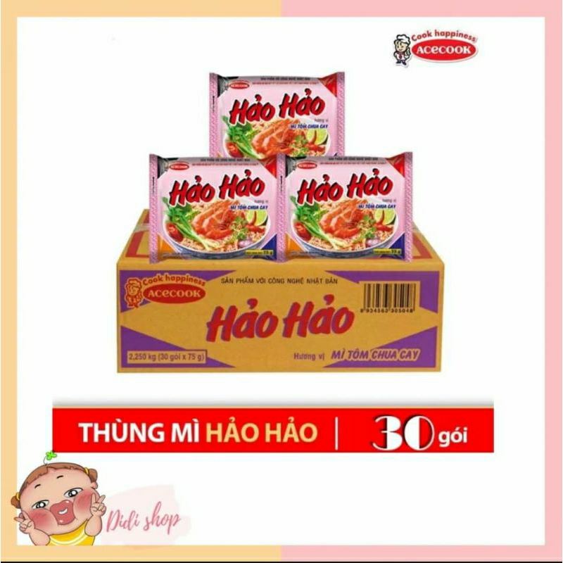 THÙNG 30 GÓI MÌ HẢO HẢO CHUA CAY