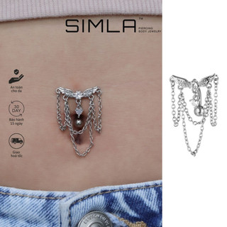 Khuyên rốn cánh charm xích khuyên rốn ngược Thép không gỉ - Simla Body Jewelry