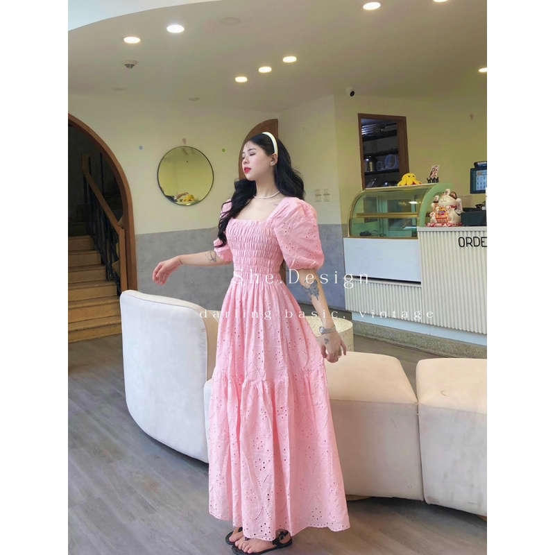 Váy maxi, hoa nhí thô boi dáng dài; váy Maxi đi biển, ❤️Free ship❤️ phong cách hàn quốc, đầm váy du lịch