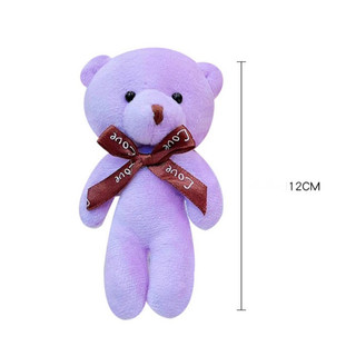 Móc khoá gấu teddy đeo nơ xinh (dài 12cm)