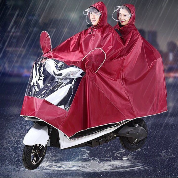 Áo Mưa Cánh Dơi Sợi Vải Dù Siêu Dầy, Áo Mưa Phản Quang Xẻ Tay Đi Xe Máy Có Kính Trong Suốt Bảo Vệ Mắt-Loại Tốt Nhất