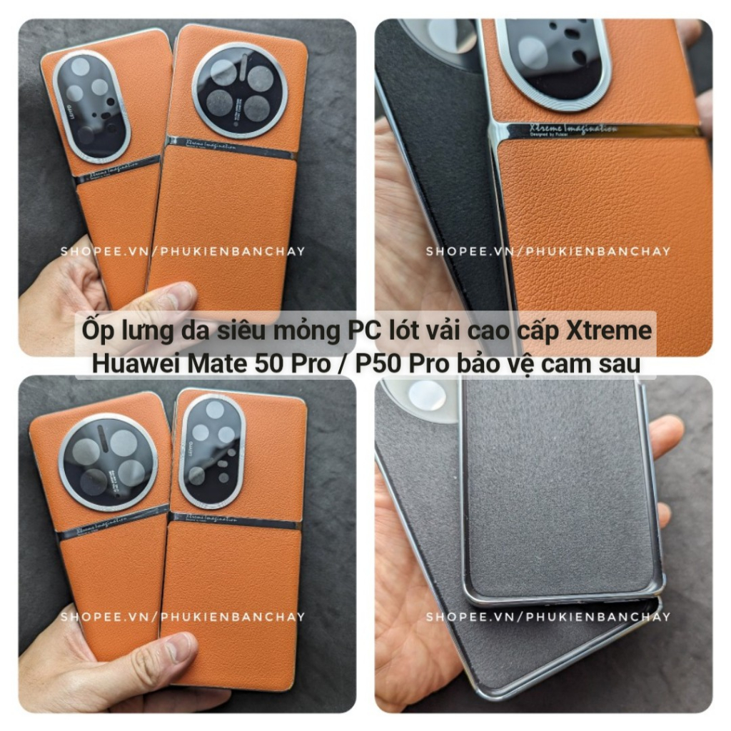 Ốp lưng da siêu mỏng PC lót vải cao cấp Xtreme Xiaomi Mi 13 Ultra / Huawei Mate 50 Pro / P50 Pro bảo vệ cam sau