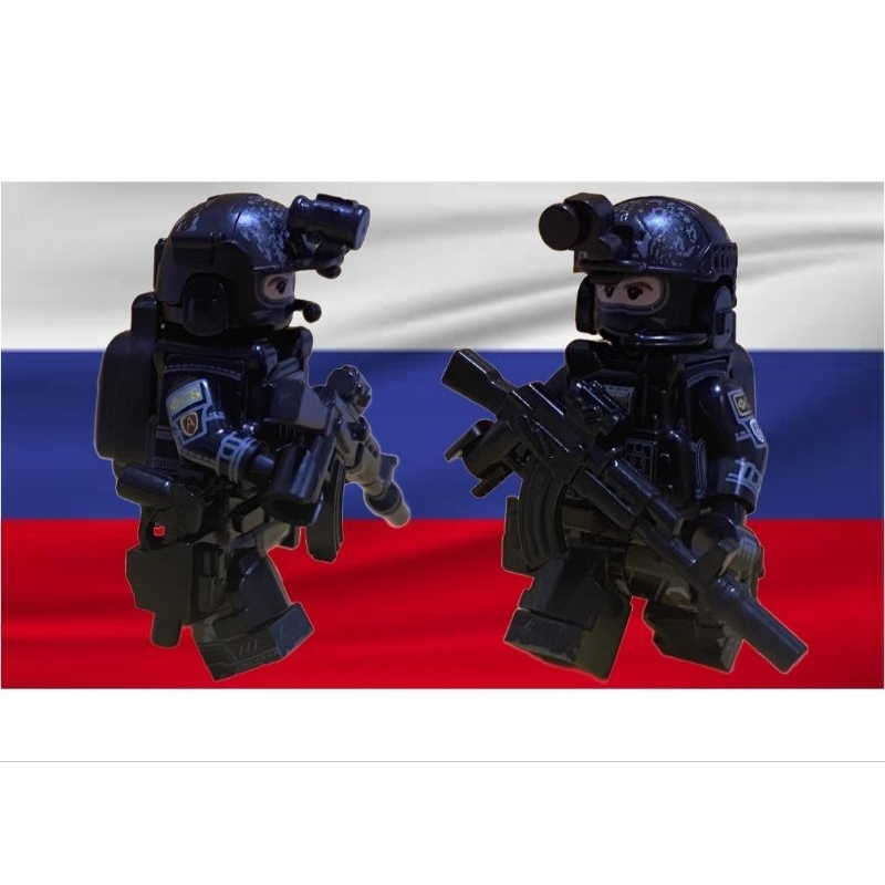 Lính đặc nhiệm Nga FSB Black Suit (bao gồm nhân vật, áo giáp, mũ, tai nghe, balo, đai lưng, bảo vệ đầu gối x2)