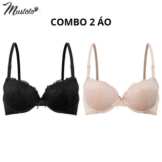 Combo 2 Áo Lót Nữ Ren Có Gọng Phối Lưới Mút Mỏng Bra Camomile (Mustoto MA19)