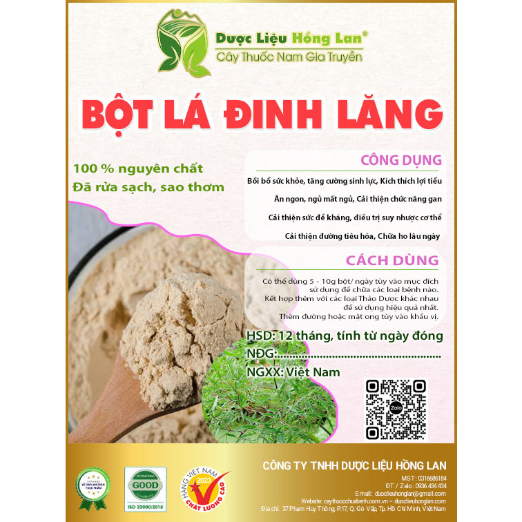 ✅ Bột Lá Đinh Lăng pha uống (không pha chộn tạp chất, đã sao thơm, không chất bảo quản)