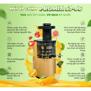 Máy ép chậm promix sj-06 – cải tiến mới – ép kiệt hơn, nhiều nước hơn