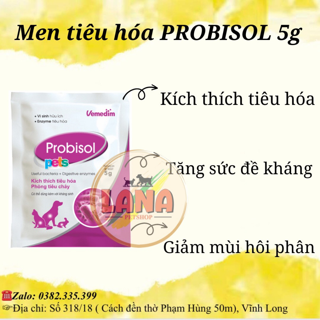 Men tiêu hóa PROBISOL 5g cho thú cưng