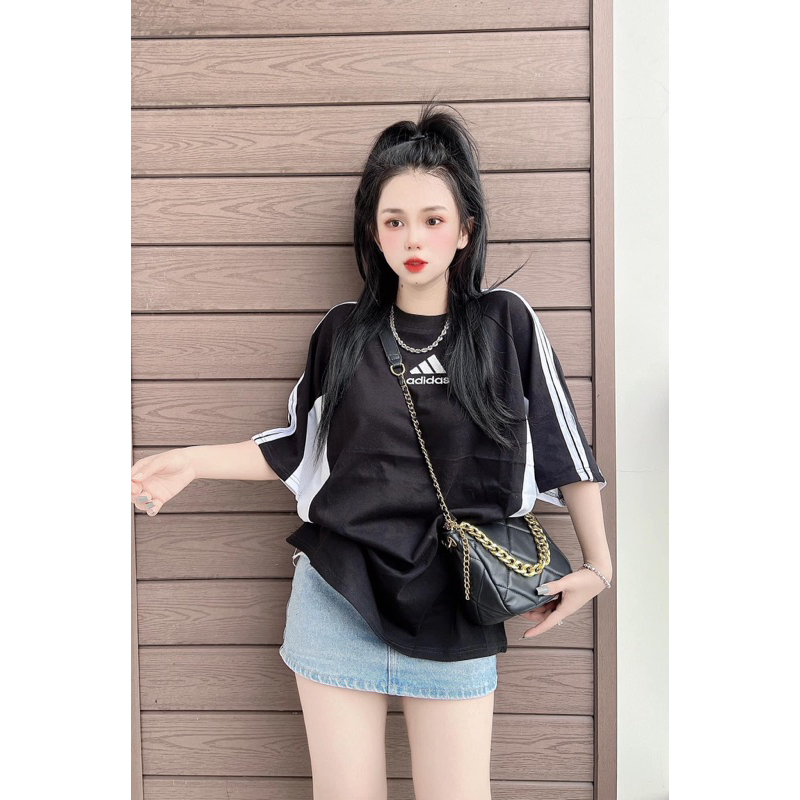 Áo thun chất cotton su form rộng tay lỡ - Da.s phối hông