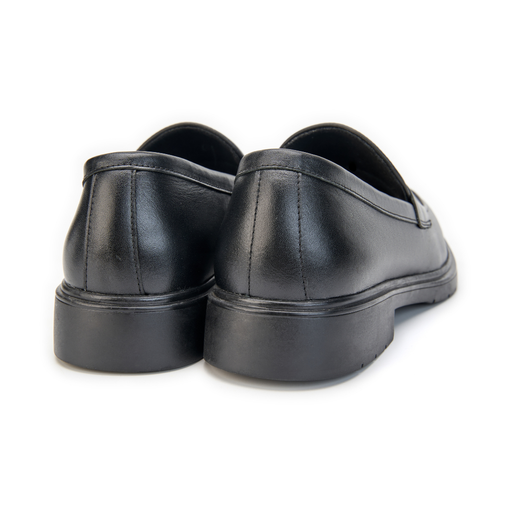 Giày Lười Nam, Giày Loafer Classic ELEU Da Bò Thật Nappa Màu Đen