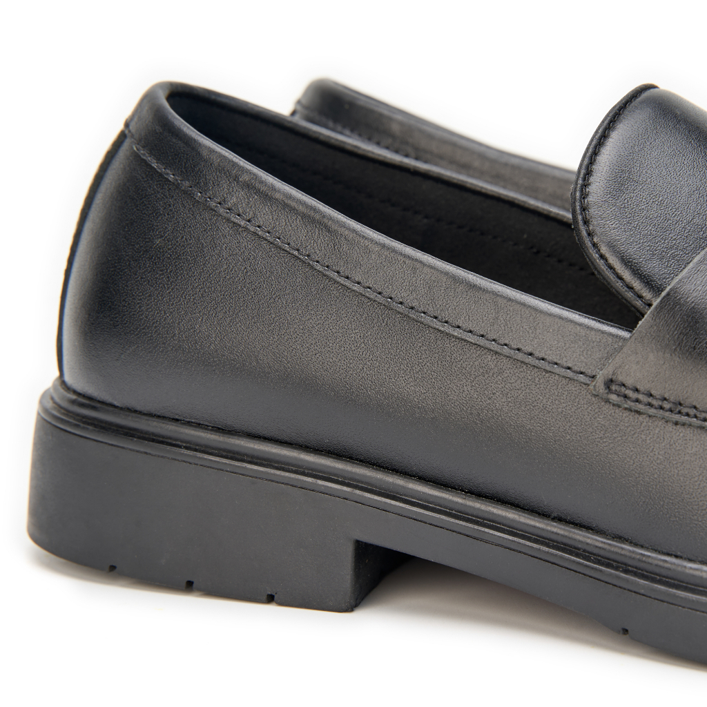 Giày Lười Nam, Giày Loafer Classic ELEU Da Bò Thật Nappa Màu Đen