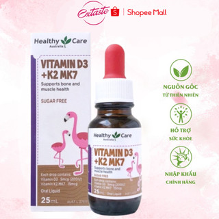 Siro hỗ trợ tăng chiều cao Vitamin D3 K2 MK7 Healthy Care cho trẻ sơ sinh 25ml Extate Official Mall