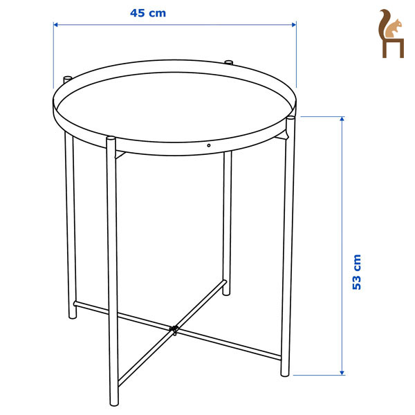 Bàn trà chanh mâm tròn mặt bàn rời