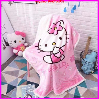 Chăn lông cừu mini 100cm x 140 cm hình con vật cho bé, chăn cừu mặt tuyết mịn viền cừu cho bé