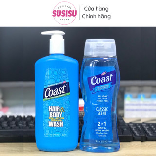 Sữa tắm nam Coast Hair & Body Wash Classic / Sữa tắm gội nam 2 trong 1 Coast