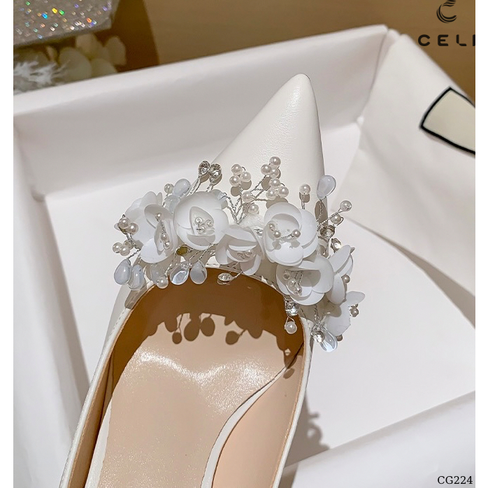 Giày cưới, giày cao gót nữ Celi Shoes 7p gót nhọn da trơn CG224