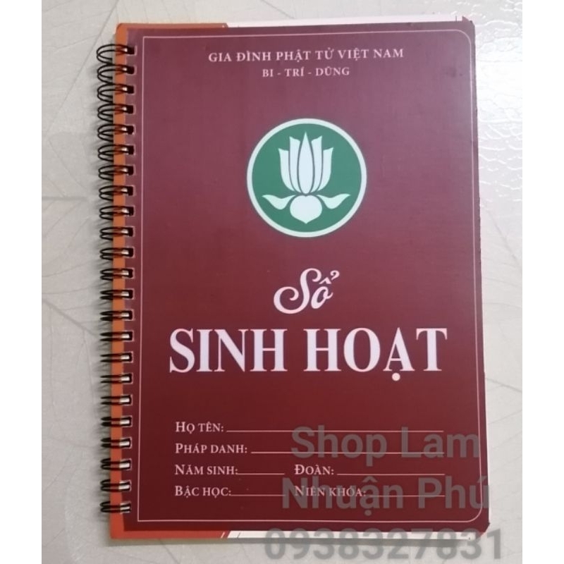 Sổ sinh hoạt, Tu học Phật Pháp và Chuyên môn. sổ tay Huynh trưởng GĐPTVN dày 160t. bìa đẹp