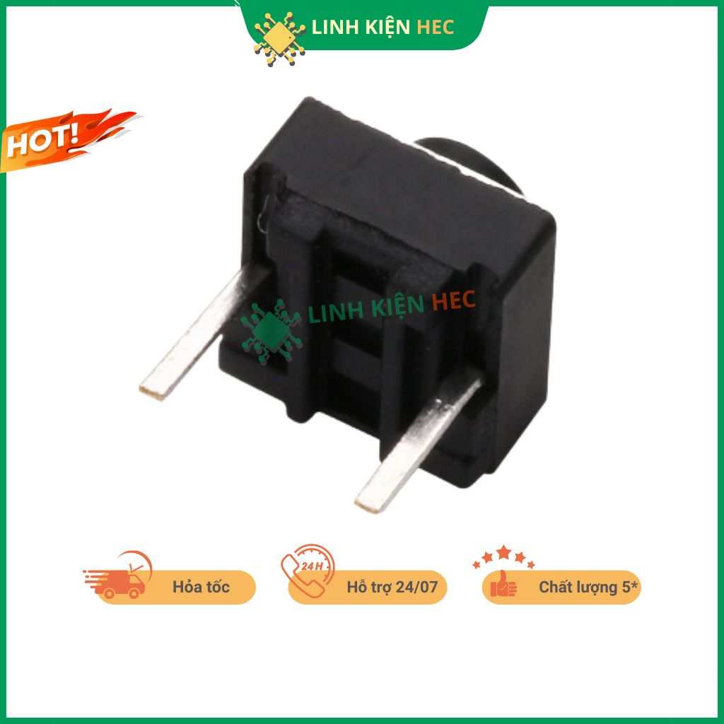 Nút nhấn 2 chân  2P DIP 6x6mm chính hãng linh kiện hec