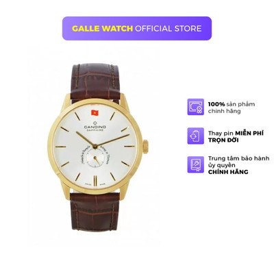 Đồng hồ nam Candino C4471/P phiên bản Hoàng Sa, Trường Sa kính Sapphire, dây da chính hãng Thụy Sỹ