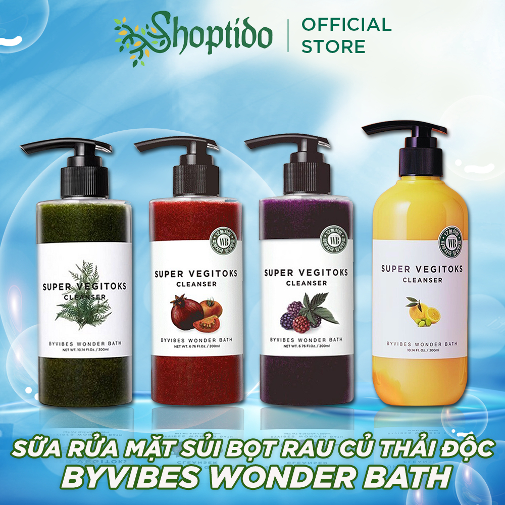 Sữa rửa mặt rau củ 3 in 1 tẩy trang, dưỡng da Byvibes Wonder Bath Hàn Quốc 300 ml NPP Shoptido