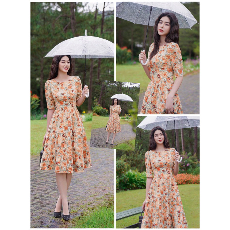 VÁY NHUNG TĂM HOA ĐUÔI CÁ XOÈ NHẸ NHÀNG NỮ TÍNH HOT NHẤT NĂM