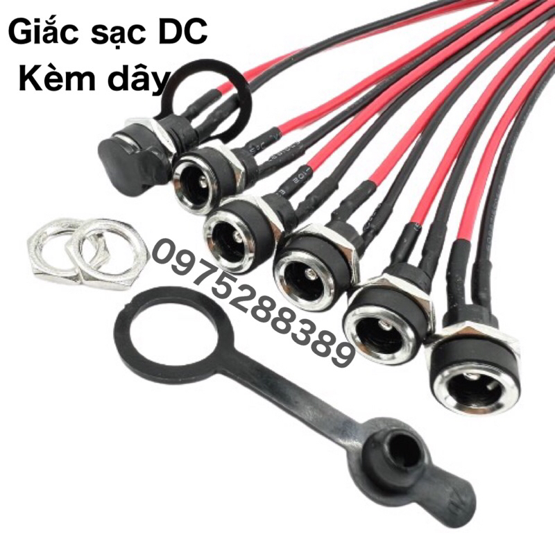 Giắc sạc DC hàn sẵn dây AWG chịu tải cao