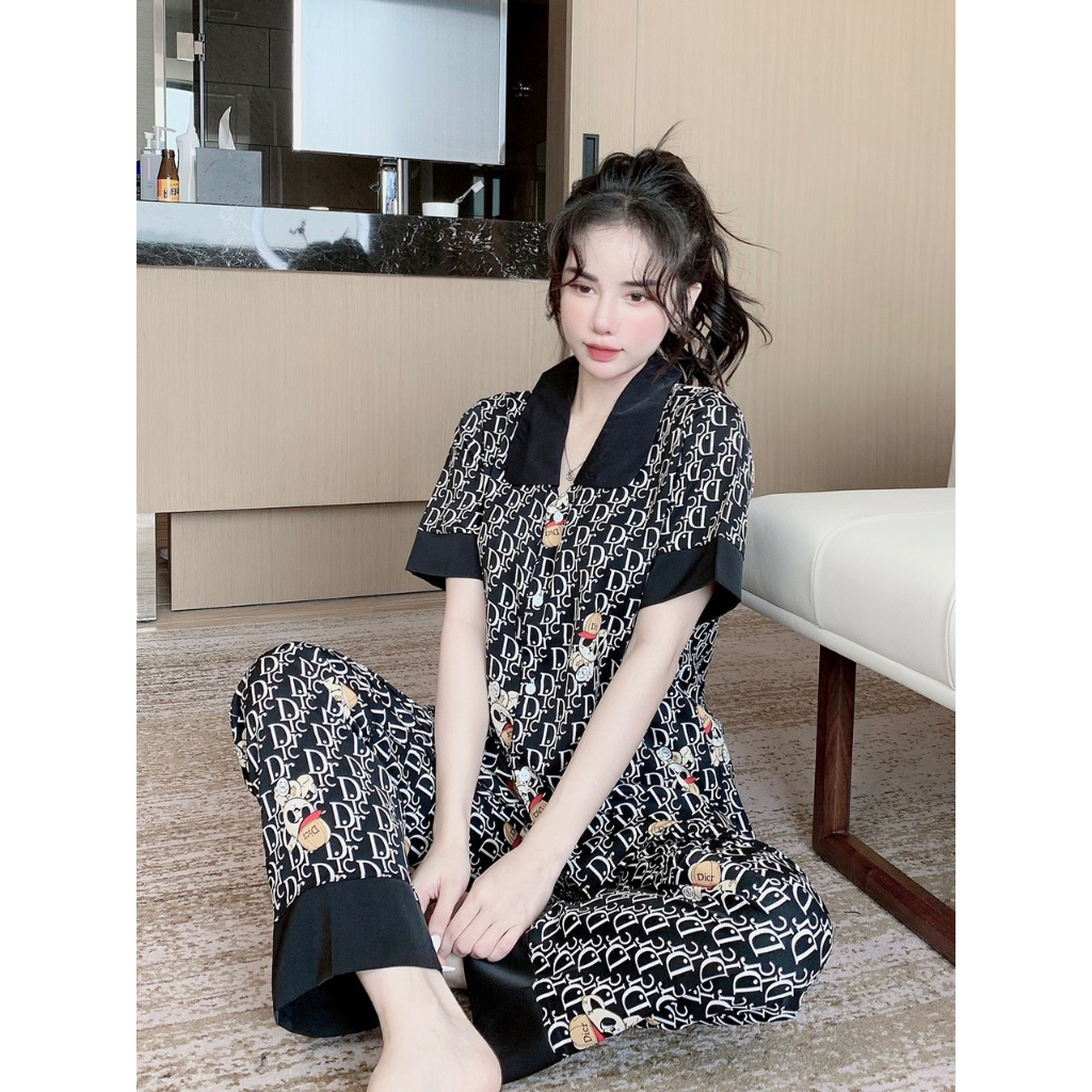 Set Đồ Bộ Pijama Cộc Tay Quần Dài Nhiều Hình Kute Chất Liệu Thoáng Mát Thấm Mồ Hôi Tốt Full Size 38-60kg