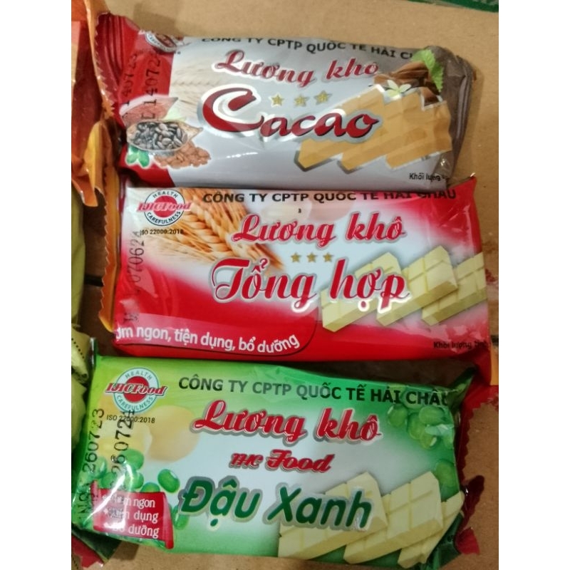 Lương khô 5 sao/ lương khô 5 cộng 70g/ lương khô hạt dinh dưỡng 80g/ lương khô Ca cao/ đậu xanh/ tổng hợp Hải Châu 65g