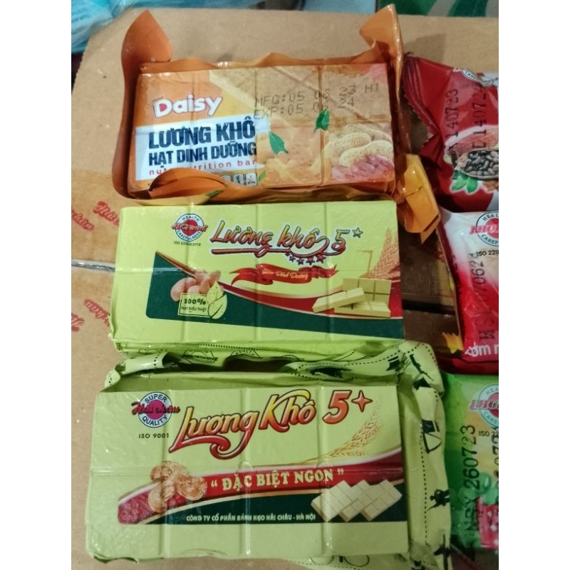 Lương khô 5 sao/ lương khô 5 cộng 70g/ lương khô hạt dinh dưỡng 80g/ lương khô Ca cao/ đậu xanh/ tổng hợp Hải Châu 65g