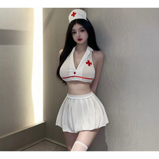  Váy cosplay y tá 2 mảnh xẻ sau 2663 